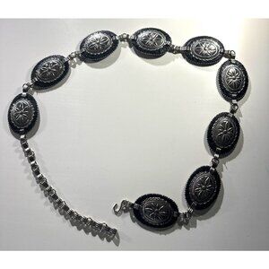Vintage Ginger Propper For Two Blondes Western Concho Belt With Silver-Tone Engr